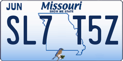 MO license plate SL7T5Z