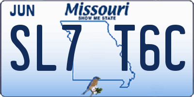 MO license plate SL7T6C