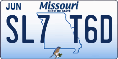 MO license plate SL7T6D