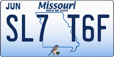 MO license plate SL7T6F