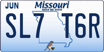 MO license plate SL7T6R