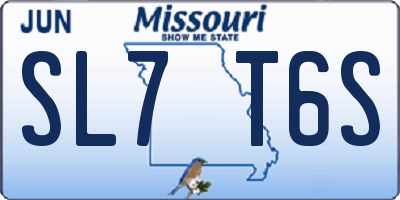MO license plate SL7T6S