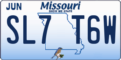 MO license plate SL7T6W