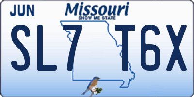 MO license plate SL7T6X