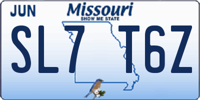 MO license plate SL7T6Z