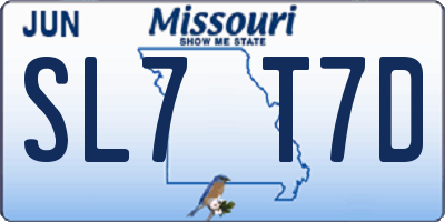 MO license plate SL7T7D