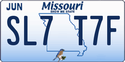 MO license plate SL7T7F