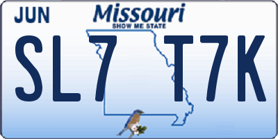 MO license plate SL7T7K