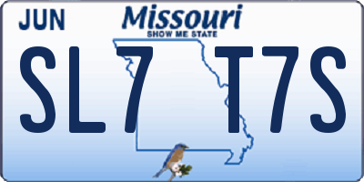 MO license plate SL7T7S