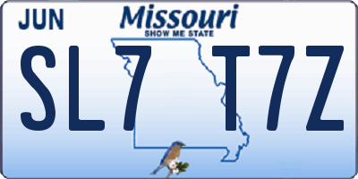 MO license plate SL7T7Z