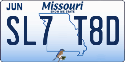 MO license plate SL7T8D