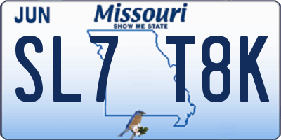 MO license plate SL7T8K