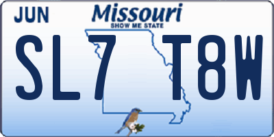 MO license plate SL7T8W