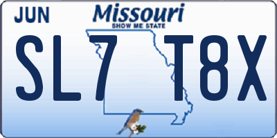MO license plate SL7T8X