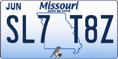 MO license plate SL7T8Z