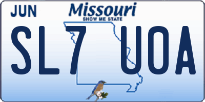 MO license plate SL7U0A