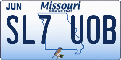 MO license plate SL7U0B