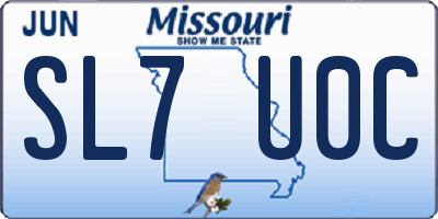 MO license plate SL7U0C
