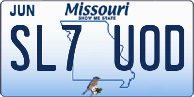 MO license plate SL7U0D