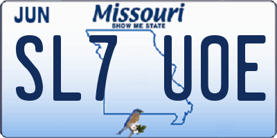 MO license plate SL7U0E