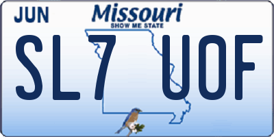 MO license plate SL7U0F