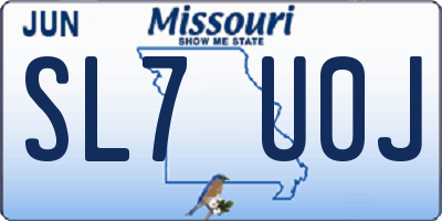 MO license plate SL7U0J