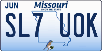 MO license plate SL7U0K