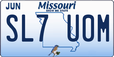 MO license plate SL7U0M