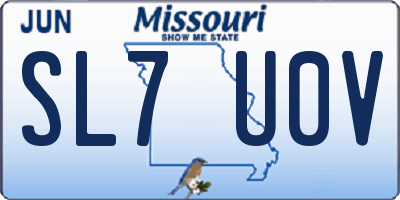 MO license plate SL7U0V