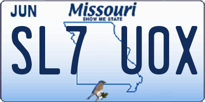 MO license plate SL7U0X