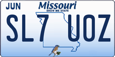 MO license plate SL7U0Z