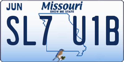 MO license plate SL7U1B
