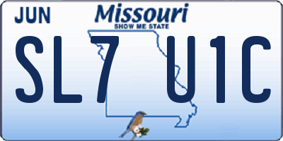 MO license plate SL7U1C