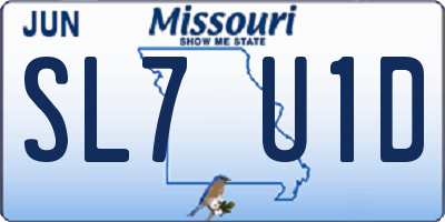 MO license plate SL7U1D