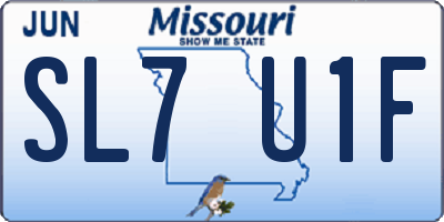 MO license plate SL7U1F