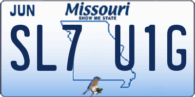 MO license plate SL7U1G