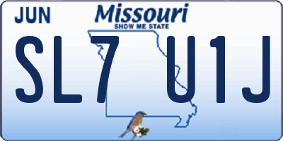 MO license plate SL7U1J