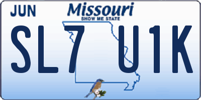MO license plate SL7U1K