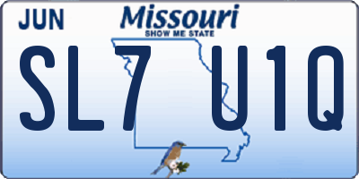 MO license plate SL7U1Q