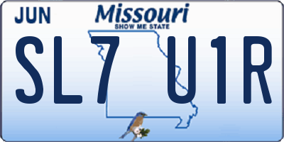 MO license plate SL7U1R