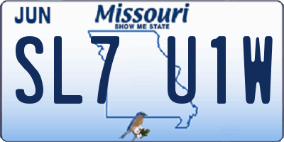 MO license plate SL7U1W