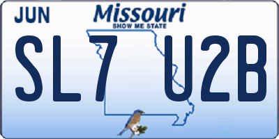 MO license plate SL7U2B