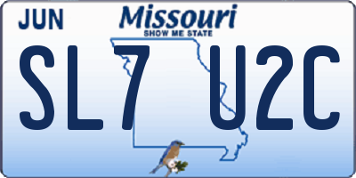 MO license plate SL7U2C
