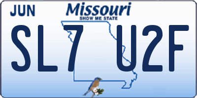 MO license plate SL7U2F