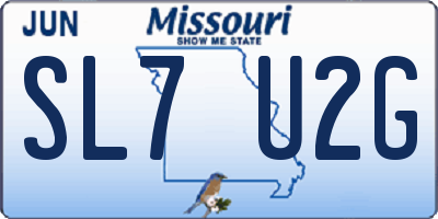 MO license plate SL7U2G