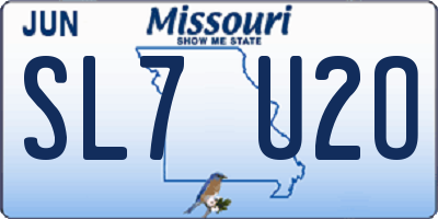 MO license plate SL7U2O