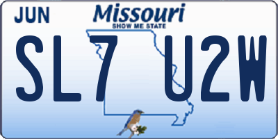 MO license plate SL7U2W