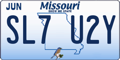 MO license plate SL7U2Y