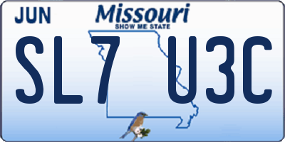 MO license plate SL7U3C