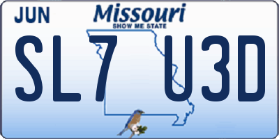 MO license plate SL7U3D